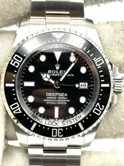ROLEX DEEPSEA 44MM MKII BLACK DIAL STAINLESS STEEL BRACELET 136660 B&P 2024