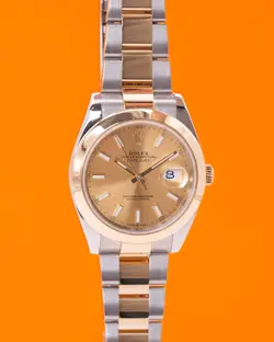 ROLEX DATEJUST 41MM 126303 ROLESOR TWO TONE CHAMPAGNE DIAL SMOOTH 2022