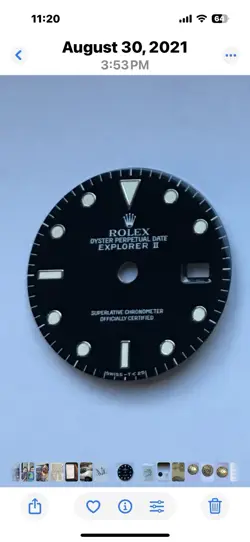 ROLEX EXPLORER II 16570 BLACK DIAL & HAND SET,