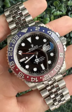 ROLEX GMT MASTER II PEPSI STAINLESS STEEL JUBILEE BRACELET 126710BLRO BOX TAG