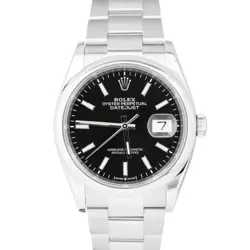 2023 NEW PAPERS ROLEX DATEJUST BLACK STAINLESS STEEL 36MM WATCH 126200 BOX