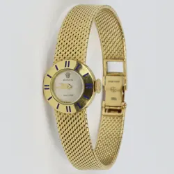 VINTAGE ROLEX 18K YELLOW GOLD WOMEN'S 17 JEWEL WRISTWATCH