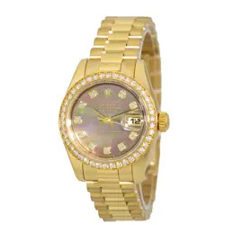 ROLEX 18K YELLOW GOLD FACTORY DIAMOND PRESIDENT MOTHER OF PEARL 179138 WARRANTY