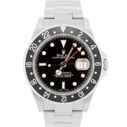 UNPOLISHED ROLEX GMT-MASTER II 40MM BLACK NO-HOLES STAINLESS STEEL 16710 BOX