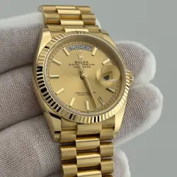 Rolex 128238 President Day Date 36 mm Champagne Dial 18K Gold Box Paper 2023