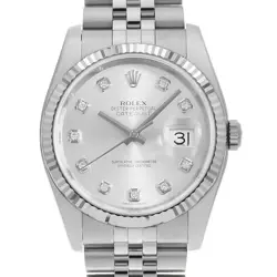 ROLEX DATEJUST 10P DIAMOND 116234G SILVER 5 ROW JUBILEE BRACELET RANDOM NUMB...
