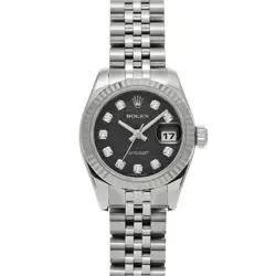 USED ROLEX DATEJUST 179174G BLACK CASE SIZE 26×26MM LADIES WATCH #4191