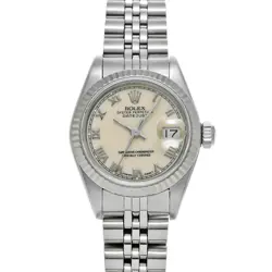USED ROLEX DATEJUST 69174 WHITE CASE SIZE 26×26MM LADIES WATCH #41481