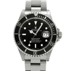 USED ROLEX SUBMARINER DATE 16610 BLACK CASE SIZE 40×40MM MEN'S WATCH #42991