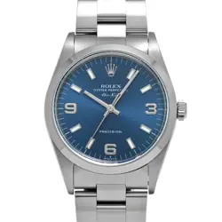 USED ROLEX AIR KING 14000 BLUE CASE SIZE 34×34MM MEN'S WATCH #42641