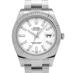 USED ROLEX DATEJUST II 116334 WHITE CASE SIZE 41×41MM MEN'S WATCH #41151