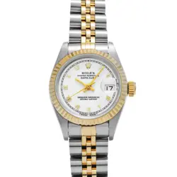 USED ROLEX DATEJUST 69173 WHITE CASE SIZE 26×26MM LADIES WATCH #421011