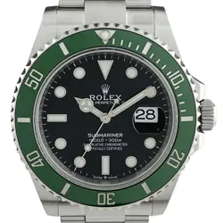 USED ROLEX GREEN SUBMARINER DATE 126610LV BLACK MEN'S WATCH #44291