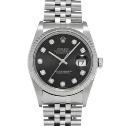 USED ROLEX DATEJUST 16234 BLACK CASE SIZE 36×36MM MEN'S WATCH #461461