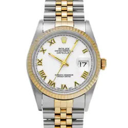USED ROLEX DATEJUST 16233 WHITE CASE SIZE 36×36MM MEN'S WATCH #462111