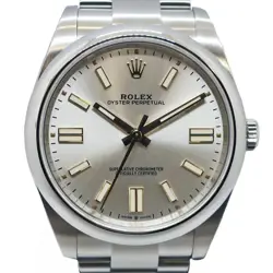 USED ROLEX OYSTER PERPETUAL 41 124300 SILVER MEN'S WATCH #43141
