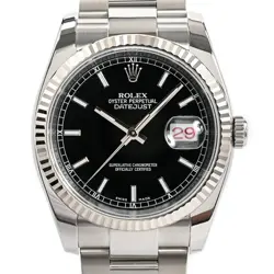 USED ROLEX DATEJUST 116234 BLACK CASE SIZE 36MM MEN'S WATCH #43481