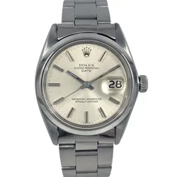 USED ROLEX OYSTER PERPETUAL DATE 1500 SILVER CASE SIZE 34MM WATCH #42611