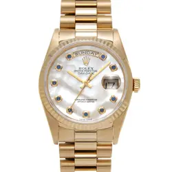 ROLEX DAY-DATE 18238NGS WHITE SHELL/RUBY 656184