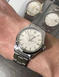 ROLEX AIR KING REF.5500 LINEN SILK DIAL OVERHAULED POLISHED CAL.1520 AUTOMATIC