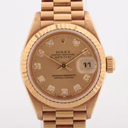 ROLEX DATEJUST 69178G YG AT CHAMPAGNE-FACE CALENDAR SWITCHING DELAY