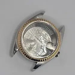 1973 GENUINE LADIES ROLEX 6917 TWO TONE COMPLETE CASE FLUTED GOLD BEZEL