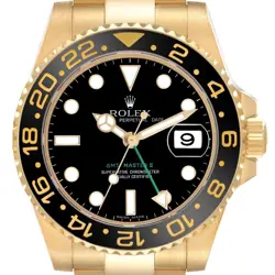 ROLEX GMT MASTER II YELLOW GOLD MENS WATCH 116718LN