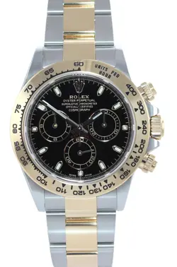 2022 NEW PAPERS Rolex Daytona Chrono 116503 Black Two Tone Steel Gold Watch