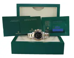 2022 NEW PAPERS Rolex Daytona Chrono 116503 Black Two Tone Steel Gold Watch