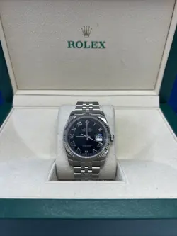 ROLEX DATEJUST 116234 SILVER JUBILEE BRACELET WITH SILVER BEZEL 31MM FLUTED WBOX