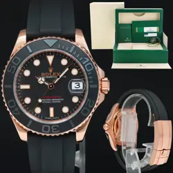 PAPERS MINT ROLEX YACHT-MASTER 268655 EVEROSE GOLD 37MM OYSTERFLEX WATCH BOX
