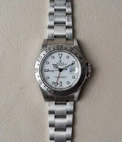 ROLEX EXPLORER 2 16570 POLAR WHITE DIAL SILVER OYSTER BRACELET WITH SILVER BEZEL