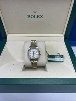 ROLEX DATEJUST 69173 GOLD AND SILVER JUBILEE BRACELET WITH GOLD BEZEL 26MM W/BOX