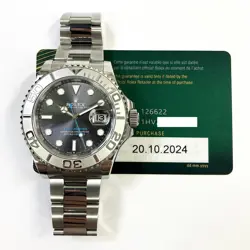 2024 ROLEX YACHT-MASTER 40 126622, STEEL & PLATINUM, SLATE DIAL, BOX & PAPERS