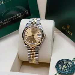 Rolex Datejust 31 NEW 2025 Champagne Index Two Tone Yellow Gold Fluted Jubilee