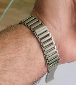 VINTAGE GAY FRERES 15.5 MM 1974 MILITARY BAMBOO BRACELET FR ROLEX BUBBLEBACK ETC