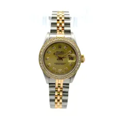 1988 ROLEX DATEJUST #69173 - 26 MM TWO TONE JUBILEE LADIES DIAMOND DIAL & BEZEL
