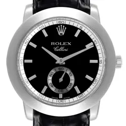 ROLEX CELLINI CELLINIUM 38 PLATINUM BLACK DIAL MENS WATCH 5241