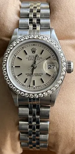 ROLEX LADIES DATEJUST 69174 WHITE DIAMOND WATCH