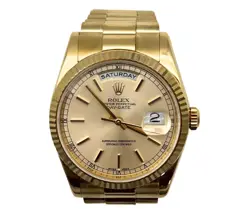 ROLEX 118238 DAY-DATE 18K YELLOW GOLD STICK DIAL
