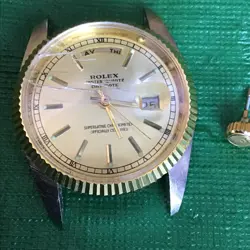 MEN'S ROLEX  OYSTER QUARTZ DAY / DATE, GOLD WATCH  CHAMPANGE - PARTS?