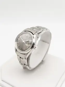 Estate $8000 ROLEX DATE 26mm GREY DIAL DATE SS Ladies Watch SERVICED