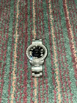ROLEX MENS WATCH USED 36MM DIAMONDS BLACK DIAL OYSTER BRACELET