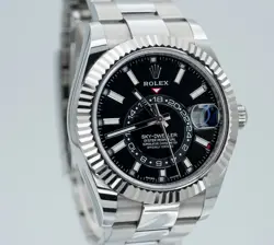 ROLEX SKY-DWELLER BLACK DIAL STAINLESS STEEL 326934 BOXES/PAPERS!