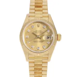 ROLEX DATEJUST BARK BEZEL 10P DIAMOND 69278G CHAMPAGNE GOLD BARK BEZEL T NUM...