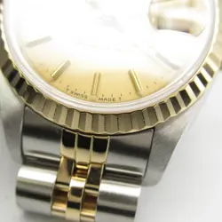 ROLEX DATEJUST NO. 95 WRISTWATCH K18 YELLOW GOLD STAINLESS STEEL LADIES GOLD