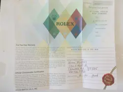 100% ORIGINAL ROLEX 79174  GUARANTEE PAPER  F SERIAL 2004