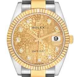 ROLEX DATEJUST STEEL YELLOW GOLD DIAMOND DIAL MENS WATCH 126233
