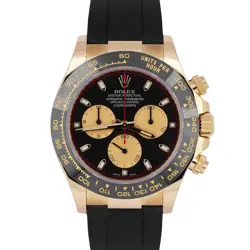 MINT ROLEX DAYTONA 18K YELLOW GOLD BLACK PAUL NEWMAN OYSTERFLEX 116518 LN WATCH