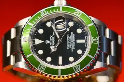 2006 ROLEX SUBMARINER 16610 LV MAXI DIAL LIME GREEN KERMIT